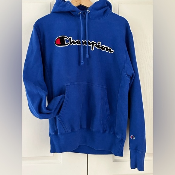 Champion Reverse Weave Blue Hoodie M - Picture 4 of 7